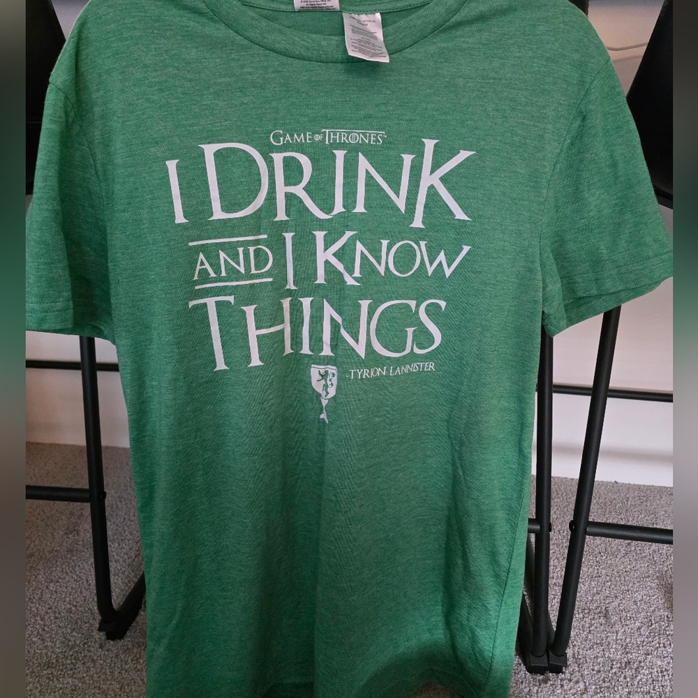 Green Graphic Tee - I Drink and I Know Things